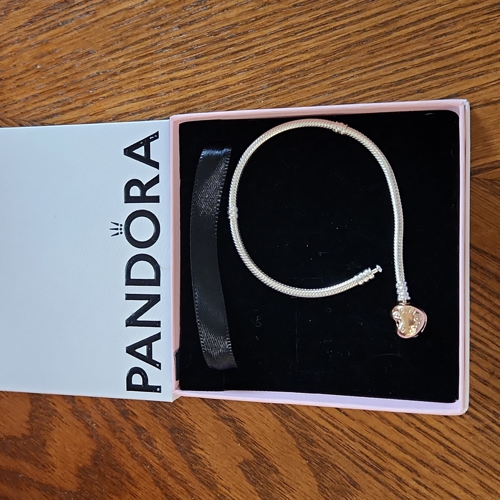 Pandora Rose Gold Heart Charm Bracelet